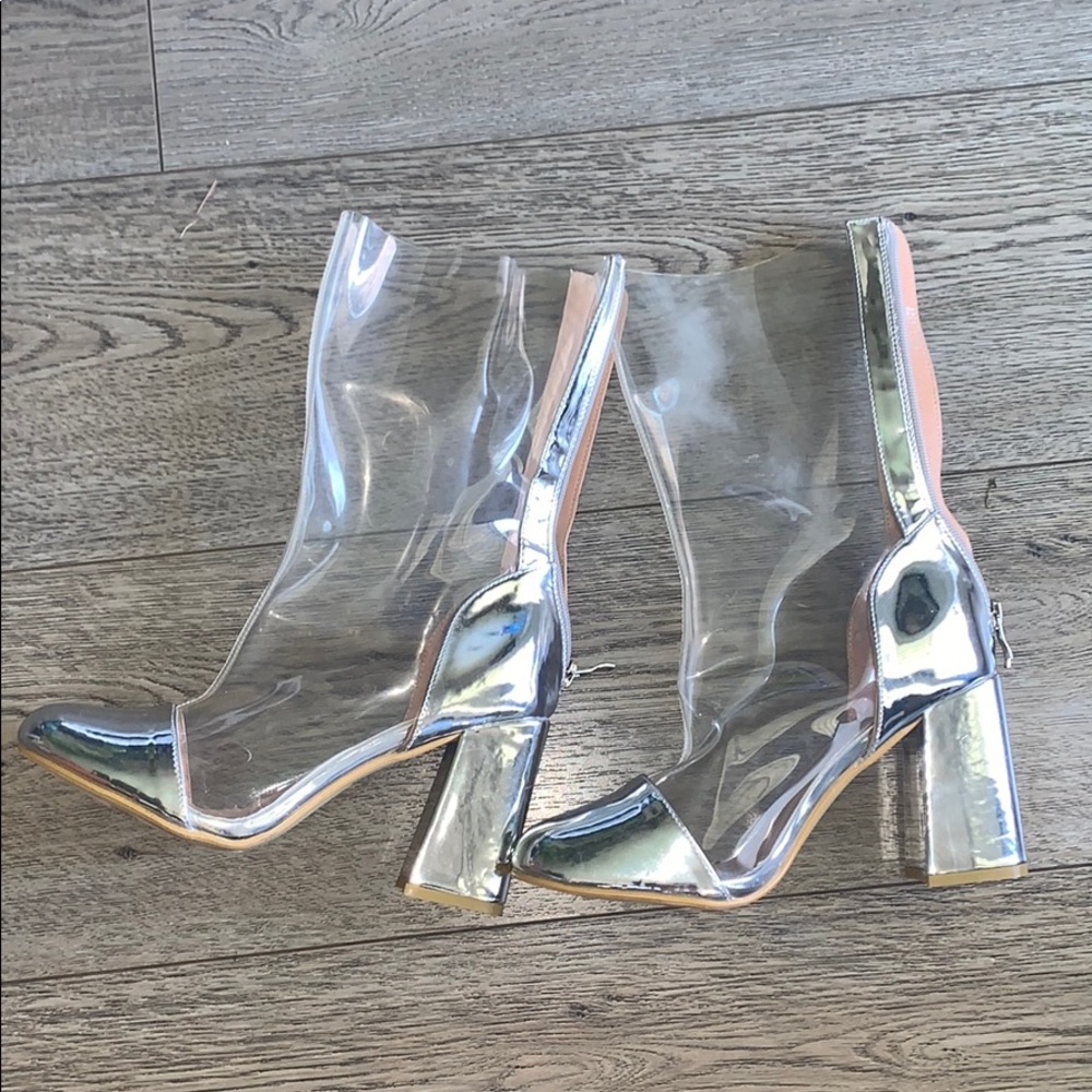 Clear  & Silver Boots